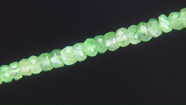 Tsavorite  3-4mm Faceted Bead Strand Approximately 16" in Length. Includes Silver Clasp. Video Thumbnail