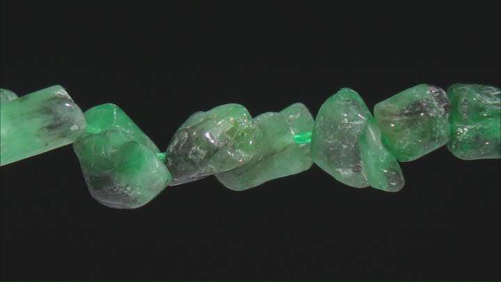 Bahia Brazilian Emerald in Matrix Free Form 4-5mm Nugget Endless Strand Video Thumbnail