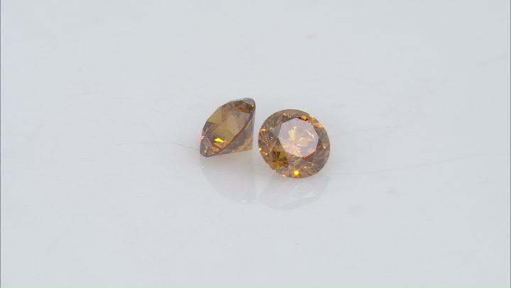 Natural Orange Diamond 5mm Round Matched Pair 1.05ctw Video Thumbnail