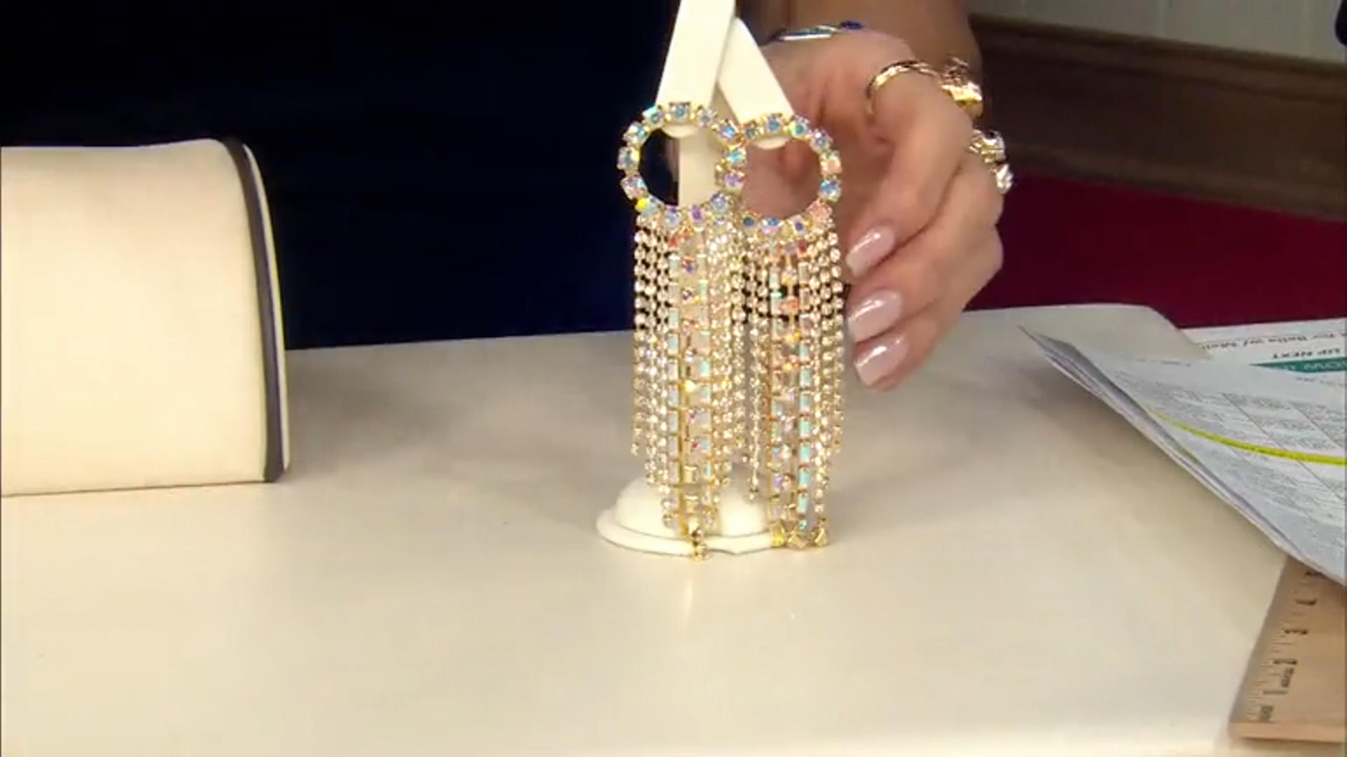 Off Park® Collection, Gold-Tone Crystal Circle-Top Fringe Earrings. Video Thumbnail