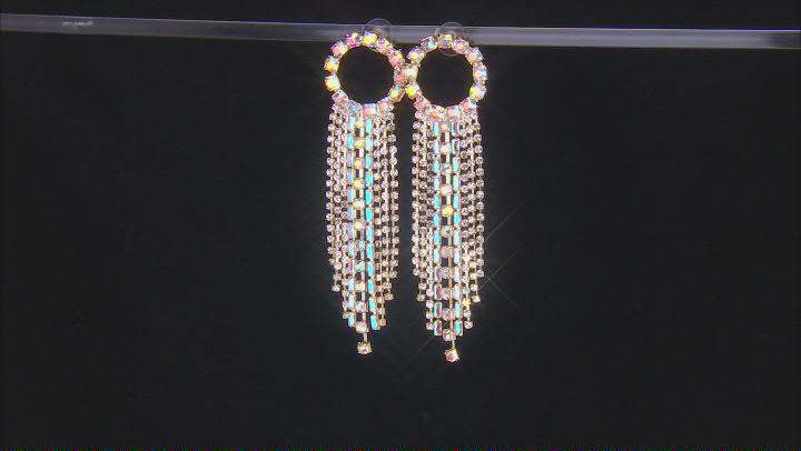 Off Park® Collection, Gold-Tone Crystal Circle-Top Fringe Earrings. Video Thumbnail
