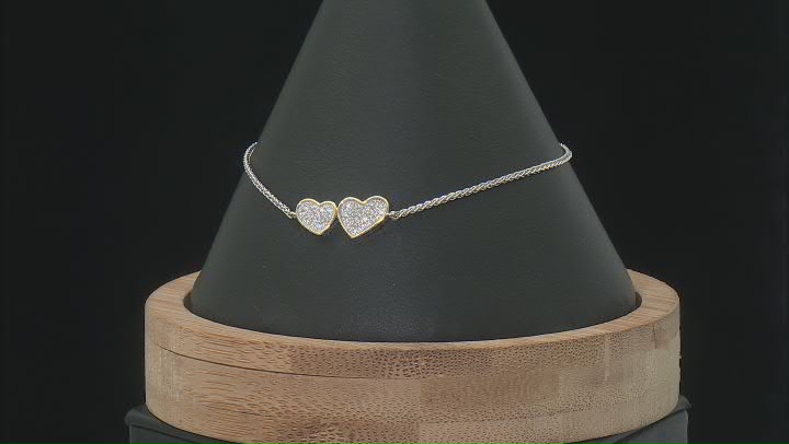 White Lab-Grown Diamonds Heart Bolo Bracelet 0.25ctw Video Thumbnail