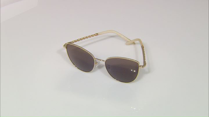 Tory Burch Women's Fashion 56mm Ivory Sunglasses Video Thumbnail
