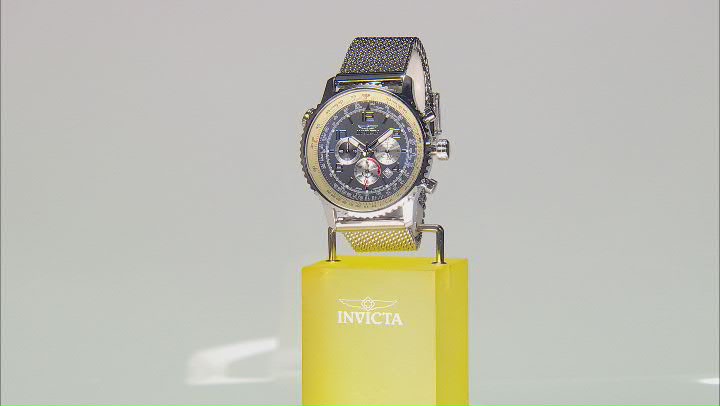 Invicta OCEAN VOYAGE 49.5mm Blue Dial Stainless Steel Quartz Watch Video Thumbnail