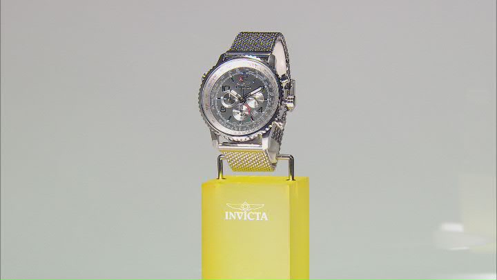 Invicta OCEAN VOYAGE 49.5mm Black Dial Stainless Steel Quartz Watch Video Thumbnail