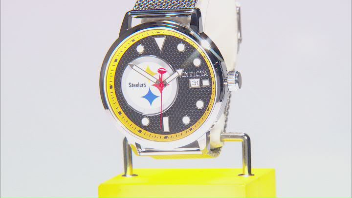 Invicta NFL 44mm Black Dial Pittsburgh Steelers Quartz Watch Video Thumbnail