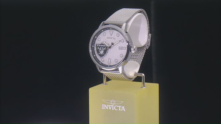 Invicta NFL 44mm White Dial Las Vegas Raiders Quartz Watch Video Thumbnail