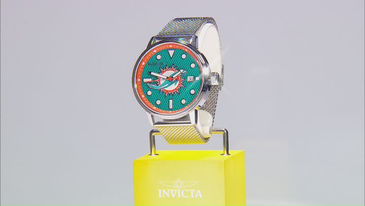 Invicta NFL 44mm Light Blue Dial Miami Dolphins Quartz Watch Video Thumbnail