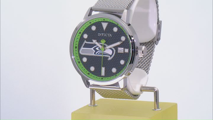 Invicta NFL 44mm Blue Dial Seattle Seahawks Quartz Watch Video Thumbnail