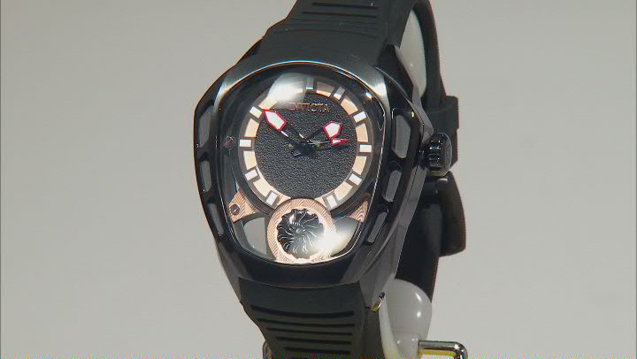 Invicta Akula 48.7mm Black Bezel Black Silicone Automatic Watch Video Thumbnail