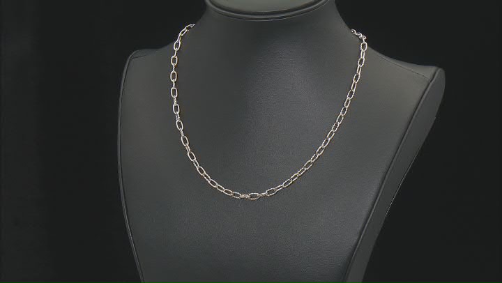 Judith Ripka Rhodium Over Sterling Silver Alternating Textured Cable Chain Necklace Video Thumbnail