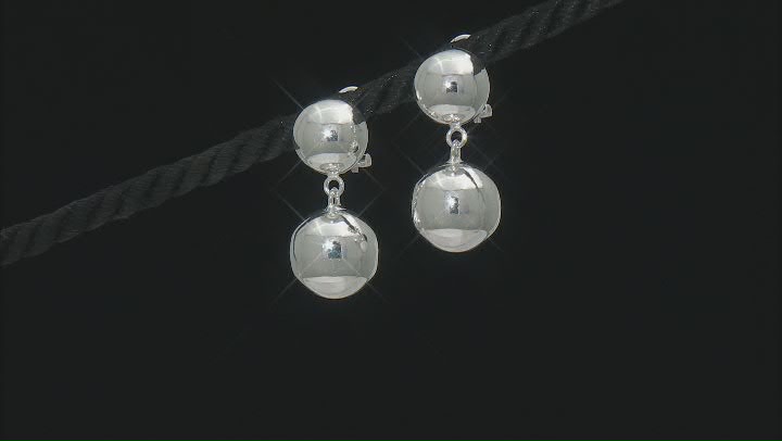 950 Sterling Silver Dangle Bead Earrings Video Thumbnail