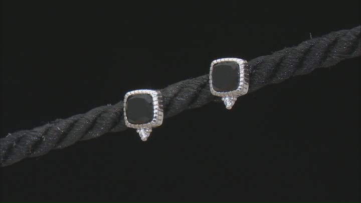 Judith Ripka 5mm Black Onyx With Bella Luce® Rhodium Over Sterling Silver Stud Earrings Video Thumbnail