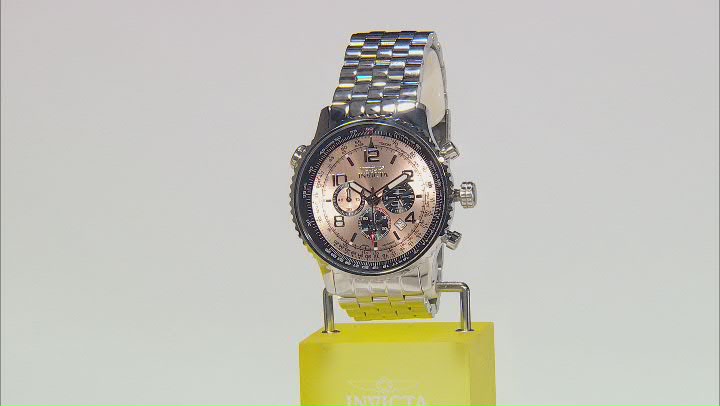 Invicta OCEAN VOYAGE 49.5mm Rose Dial Stainless Steel Quartz Watch Video Thumbnail