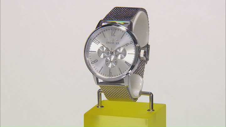 Invicta Specialty 44mm Quartz Stainless Steel Mesh Watch, White Dial Video Thumbnail