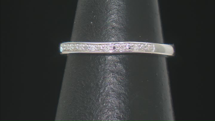 White Diamond Rhodium Over Sterling Silver Ring Set 0.20ctw Video Thumbnail