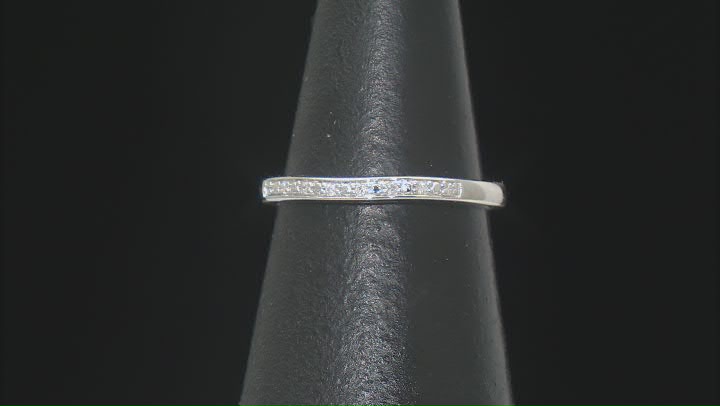 White Diamond Rhodium Over Sterling Silver Ring Set 0.20ctw Video Thumbnail
