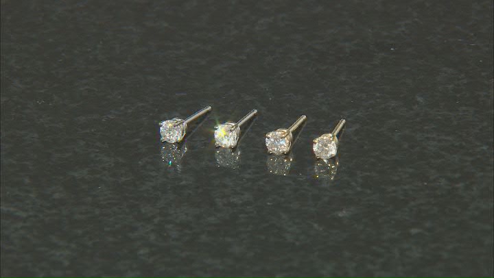 Certified White Lab-Grown Diamond H-I SI 14k White Gold Solitaire Stud Earrings 0.25ctw Video Thumbnail
