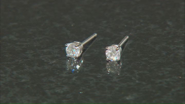 Certified White Lab-Grown Diamond H-I SI 14k White Gold Solitaire Stud Earrings 0.25ctw Video Thumbnail