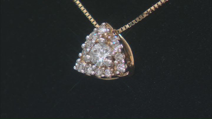 White Diamond 10k Yellow Gold Halo Slide Pendant With 18" Box Chain 0.25ctw Video Thumbnail