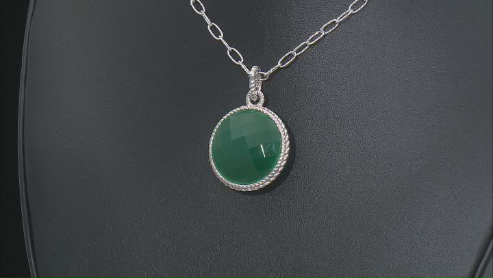 Judith Ripka Green Agate Verona Rhodium Over Sterling Silver Necklace Video Thumbnail