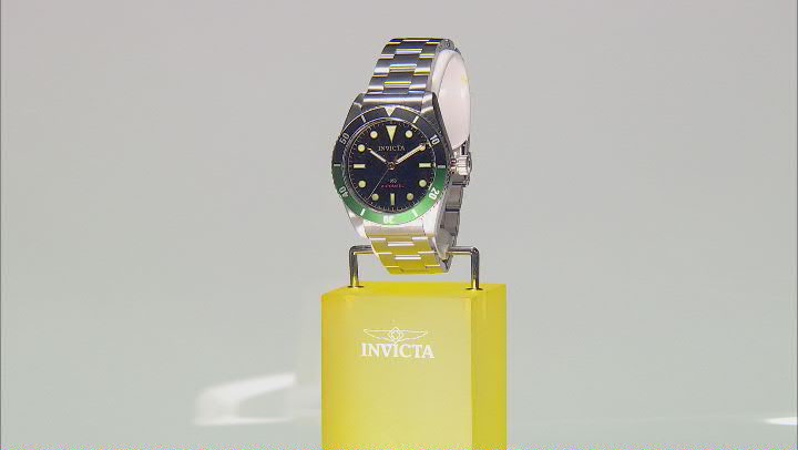 Invicta Pro Diver 40mm Black and Green Bezel Stainless Steel Automatic Watch Video Thumbnail