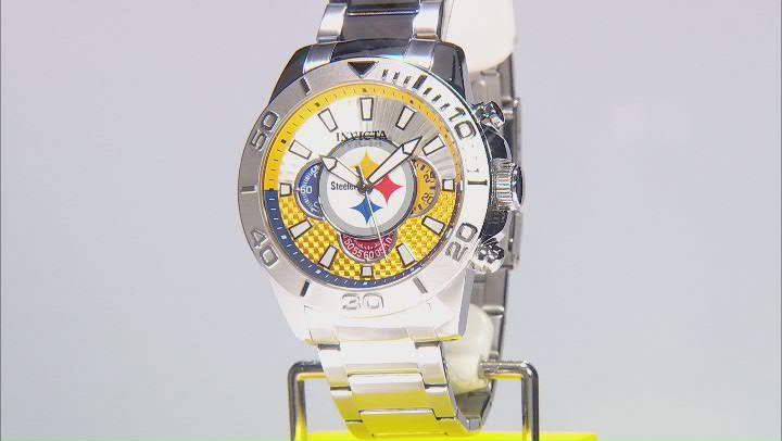 Invicta NFL Pro Diver 45mm Pittsburgh Steelers Quartz Watch Video Thumbnail