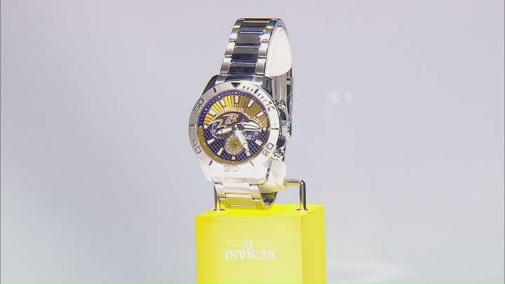 Invicta NFL Pro Diver 45mm Baltimore Ravens Quartz Watch Video Thumbnail