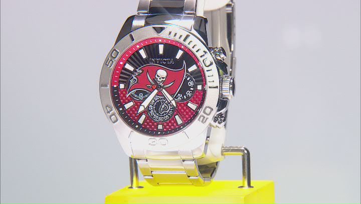 Invicta NFL Pro Diver 45mm Tampa Bay Buccaneers Quartz Watch Video Thumbnail