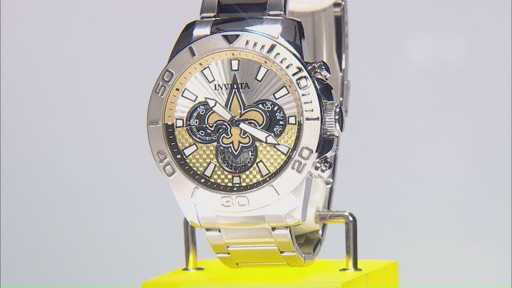 Invicta NFL Pro Diver 45mm New Orleans Saints Quartz Watch Video Thumbnail