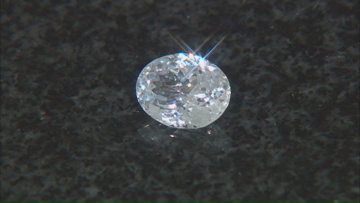 White Sapphire Loose Gemstone Unheated 10.3x8.1mm Oval 3.46ct Video Thumbnail