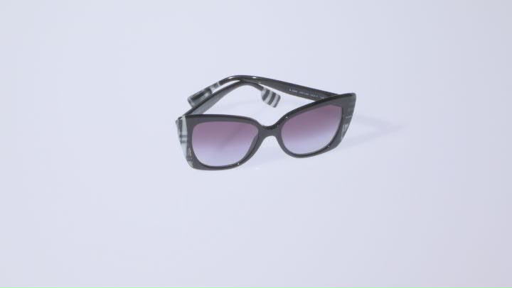 Burberry Women's Meryl 54mm Black/Check White Black Sunglasses Video Thumbnail