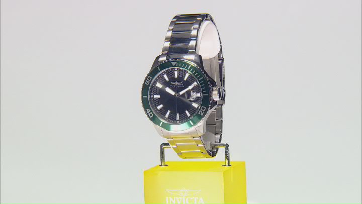 Invicta Pro Diver 45mm Green Bezel Stainless Steel Quartz Watch Video Thumbnail