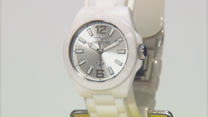 Invicta OCEAN VOYAGE 32mm White Ceramic Quartz Watch Video Thumbnail