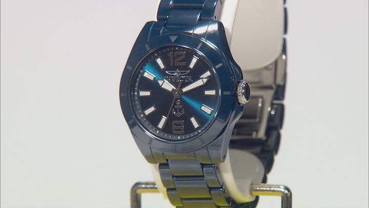 Invicta OCEAN VOYAGE 32mm Blue Ceramic Quartz Watch Video Thumbnail