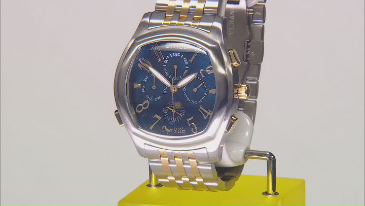 Invicta Objet D Art 42mm Automatic Two-tone Stainless Steel Watch, Blue Dial Video Thumbnail