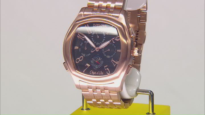 Invicta Objet D Art 42mm Automatic Rose Stainless Steel Watch, Rose Bezel Video Thumbnail