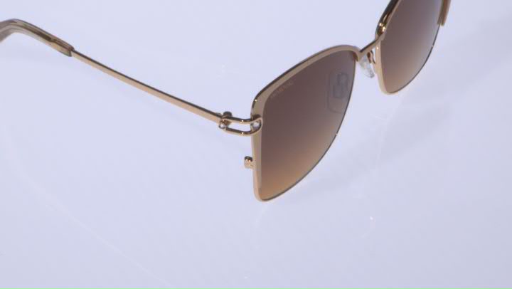 Swarovski Matte Deep Gold Tone Frame/Brown Gradient Sunglasses Video Thumbnail