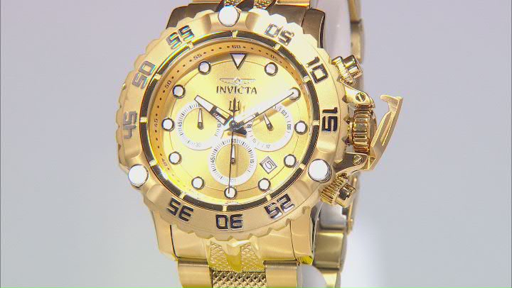 Invicta Subaqua Poseidon 55.40mm Gold Tone Stainless Steel Quartz Watch Video Thumbnail