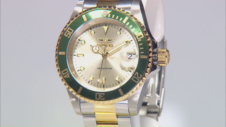 Invicta Pro Diver 40mm Champagne Dial Two-tone Stainless Steel Automatic Watch Video Thumbnail