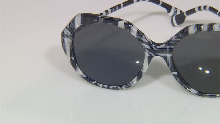 Burberry Women's Vanessa 55mm Checker Black and White Sunglasses Video Thumbnail