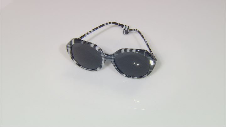 Burberry Women's Vanessa 55mm Checker Black and White Sunglasses Video Thumbnail
