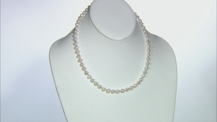 White Cultured Freshwater Pearl and Glass Seed Bead Eyeglass and Mask Chain in Gold Tone Appx 28" Video Thumbnail