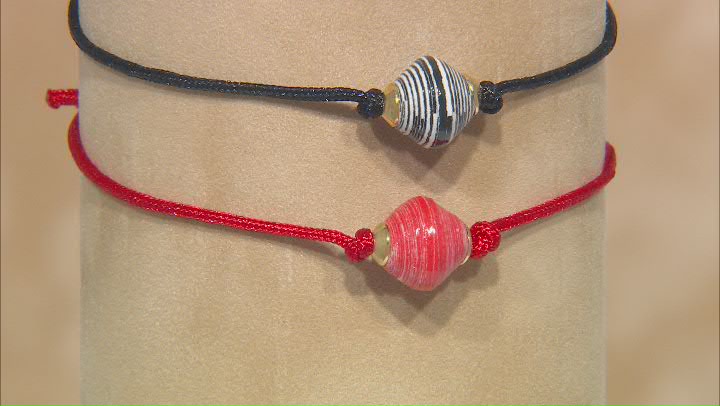 Akola Ruby Red and Zebra Adjustable Bracelet Set of 2 Card Video Thumbnail