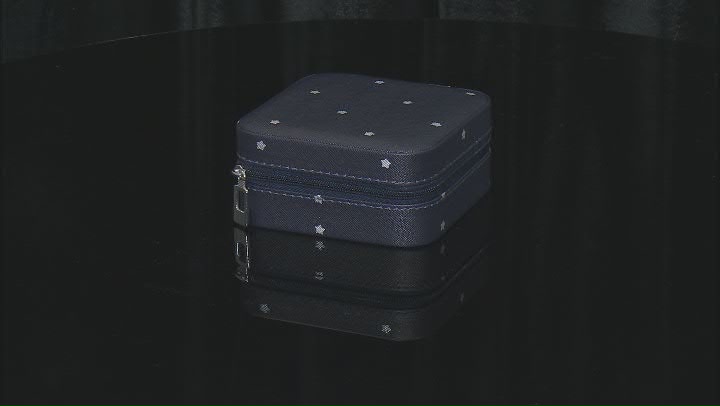 Navy with Stars Print Travel Size Jewelry Box with Cleaning Cloths & Earring Backs 43 Pieces Total Video Thumbnail