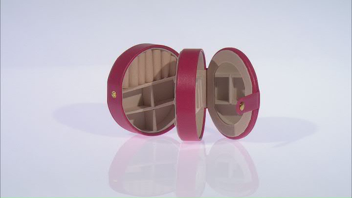 Coral Round Double Layer Jewelry Box with Mirror Video Thumbnail