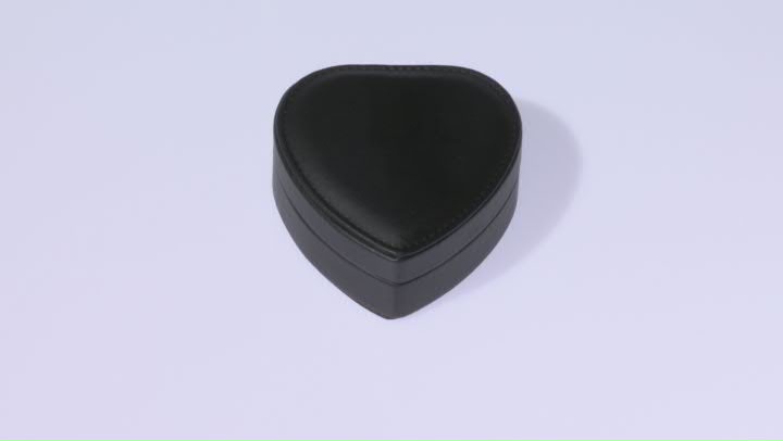Black Faux Leather Heart Shaped Jewelry Box Video Thumbnail