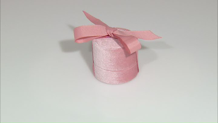 Pink Velvet Round Jewelry Gift Box with Ribbon Video Thumbnail