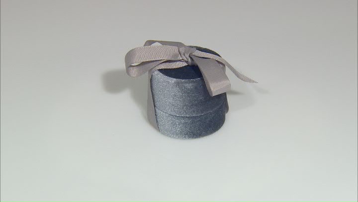 Gray Velvet Round Jewelry Gift Box with Ribbon Video Thumbnail