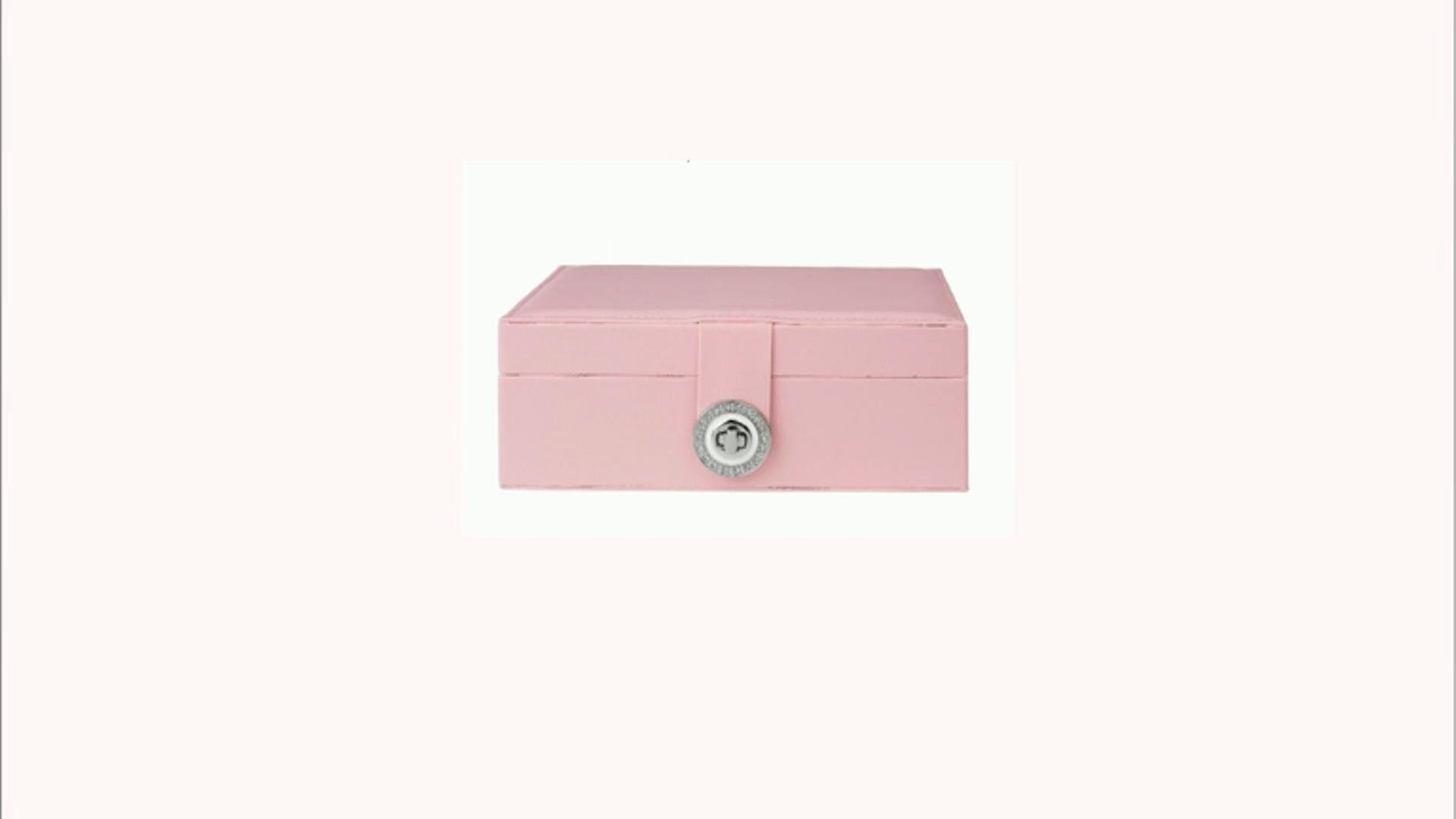Pink Double Layer Jewelry Box with Silver Tone Crystal Buckle Video Thumbnail